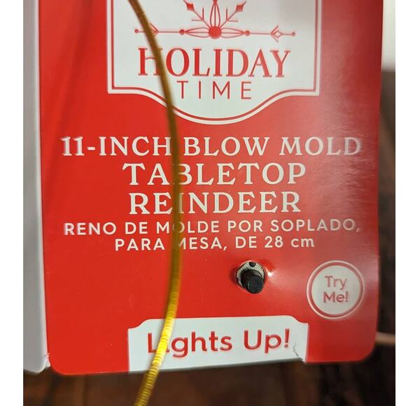 11" Blow Mold Tabletop Reindeer Christmas Deer/LIGHTS UP - Picture 5 of 8